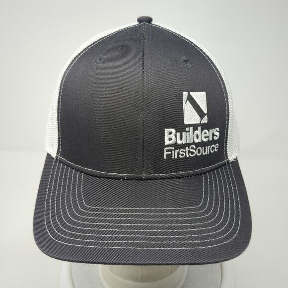 Builders First Source Snapback Trucker Hat Gray OS Adjustable Ivory Headwear - Picture 2 of 10